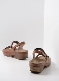 Wolky Shallow - middenbruin leer<DAMES Sandalen