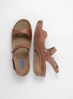 Wolky Shallow - middenbruin leer<DAMES Sandalen