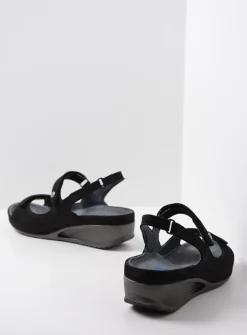Wolky Shallow - zwart nubuck<DAMES Sandalen