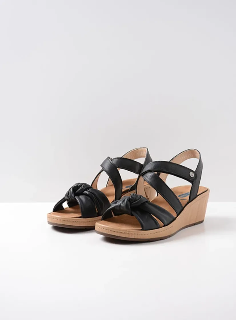 Wolky Sisal - zwart leer<DAMES Sandalen
