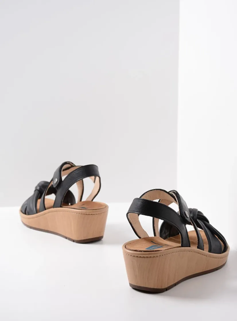 Wolky Sisal - zwart leer<DAMES Sandalen