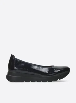 Wolky Snallerina F2F - blauw lak biocare<DAMES Instappers