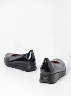 Wolky Snallerina F2F - blauw lak biocare<DAMES Instappers