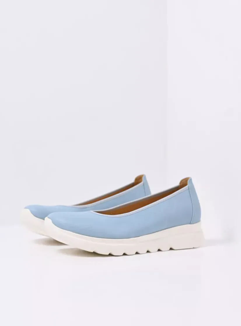 Wolky Snallerina F2F - lichtblauw biocare<DAMES Instappers