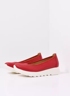 Wolky Snallerina F2F - rood biocare<DAMES Instappers