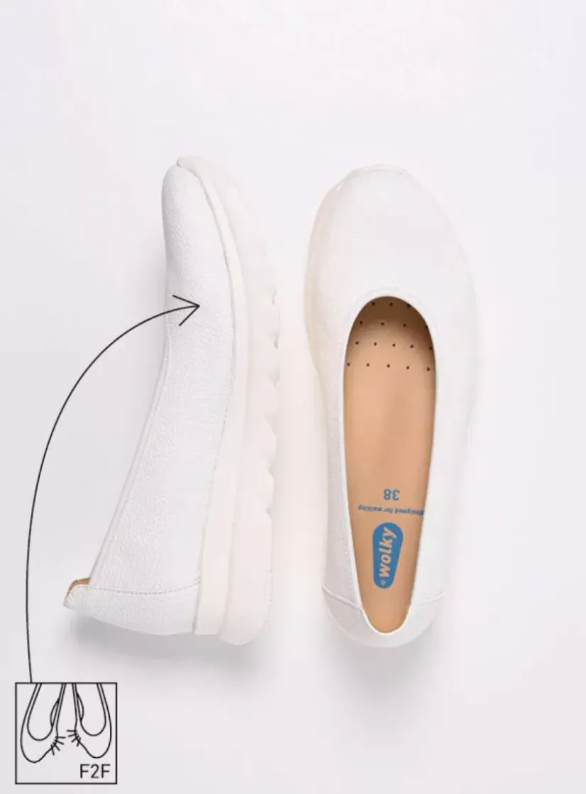 Wolky Snallerina F2F - wit biocare<DAMES Instappers