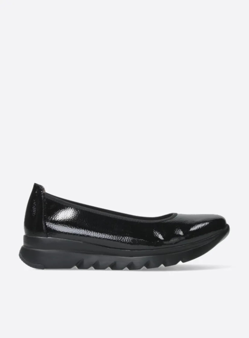 Wolky Snallerina F2F - zwart lak biocare<DAMES Instappers