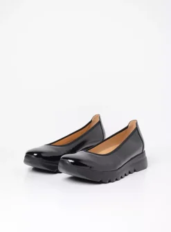 Wolky Snallerina F2F - zwart lak biocare<DAMES Instappers
