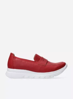 Wolky Snoafer F2F - rood biocare<DAMES Instappers