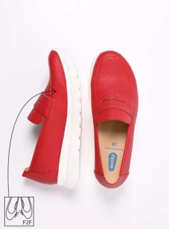 Wolky Snoafer F2F - rood biocare<DAMES Instappers