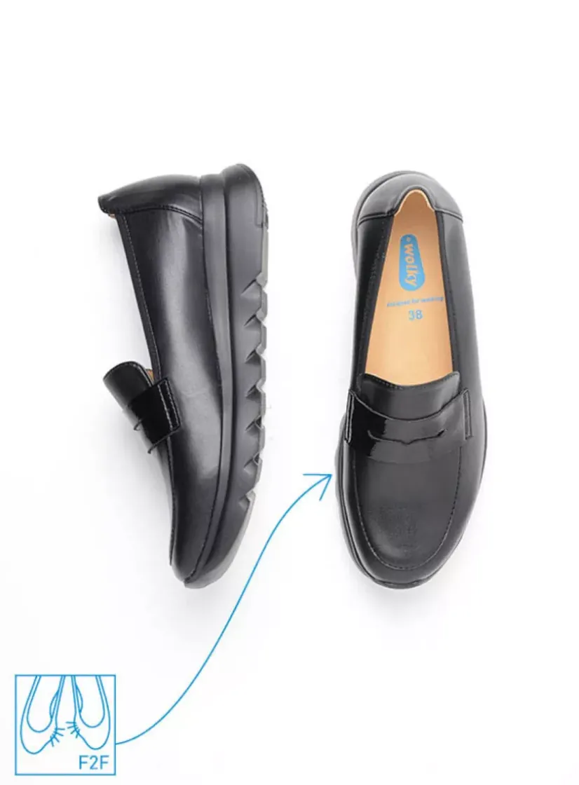 Wolky Snoafer F2F - zwart biocare<DAMES Instappers