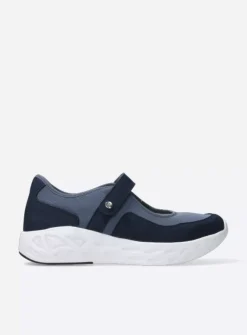 Wolky Spring S2F - denim combi stretch leer<DAMES Wandelschoenen|Bandschoenen
