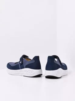 Wolky Spring S2F - denim combi stretch leer<DAMES Wandelschoenen|Bandschoenen