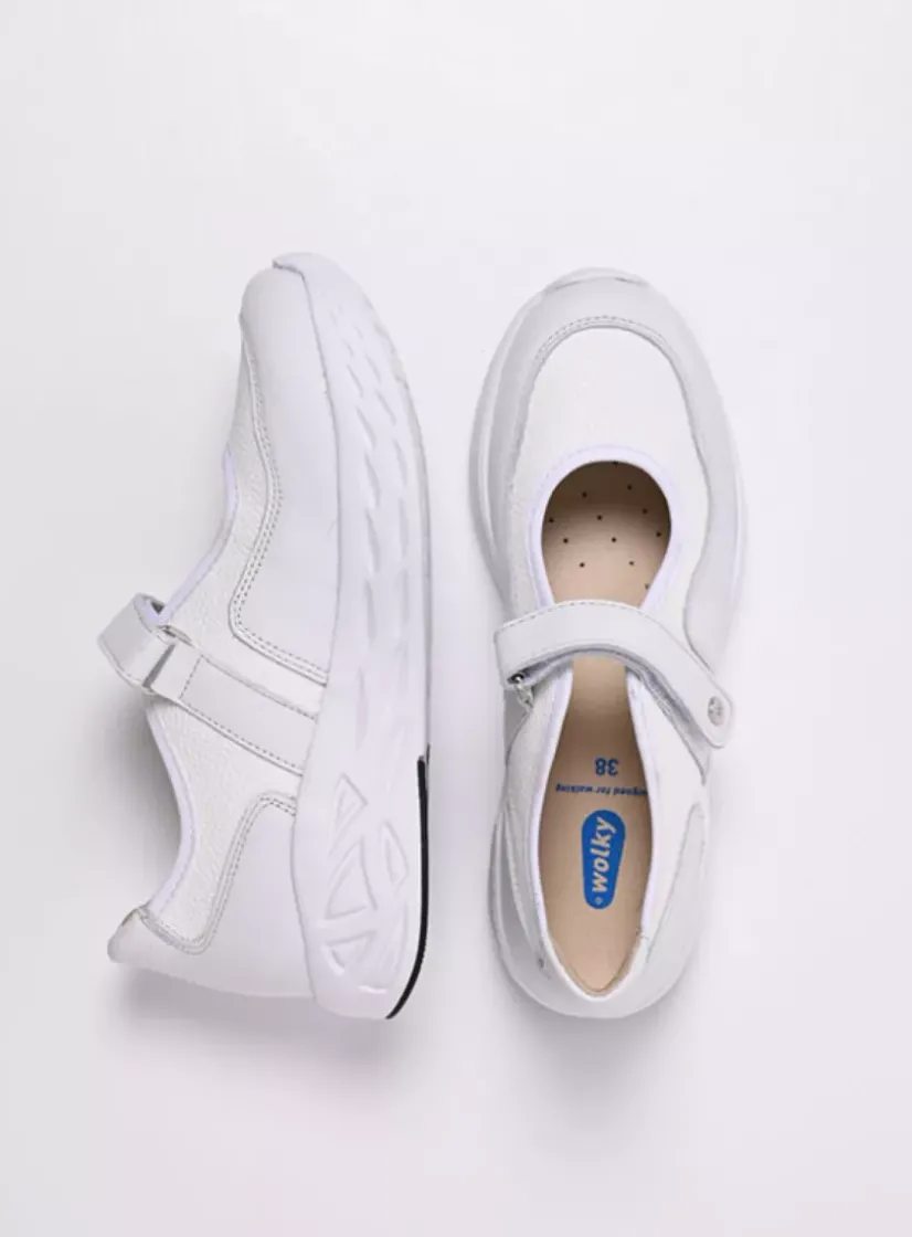 Wolky Spring S2F - wit/gebroken combi stretch<DAMES Wandelschoenen|Bandschoenen