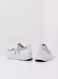 Wolky Spring S2F - wit/grijsgroen combi stretchleer<DAMES Wandelschoenen|Bandschoenen