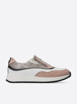 Wolky Sprint - gebroken wit/nude combi leer<DAMES Lage Veterschoenen|Sneakers