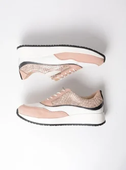 Wolky Sprint - gebroken wit/nude combi leer<DAMES Lage Veterschoenen|Sneakers