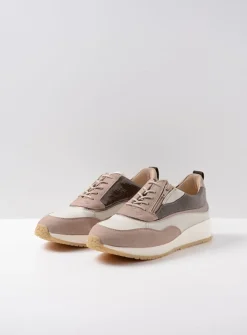 Wolky Sprint - safari combi leer<DAMES Lage Veterschoenen|Sneakers