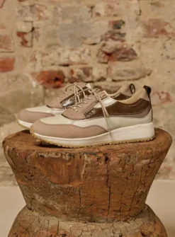 Wolky Sprint - safari combi leer<DAMES Lage Veterschoenen|Sneakers
