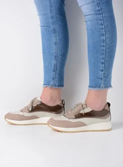 Wolky Sprint - safari combi leer<DAMES Lage Veterschoenen|Sneakers