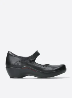 Wolky Sud - zwart leer<DAMES Herfst/Winter|Bandschoenen