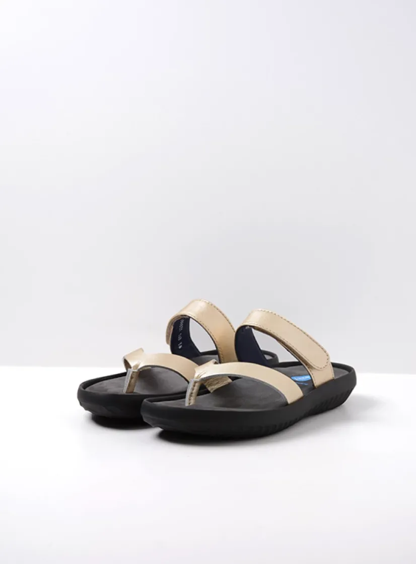 Wolky Tahiti - goud leer<DAMES Slippers