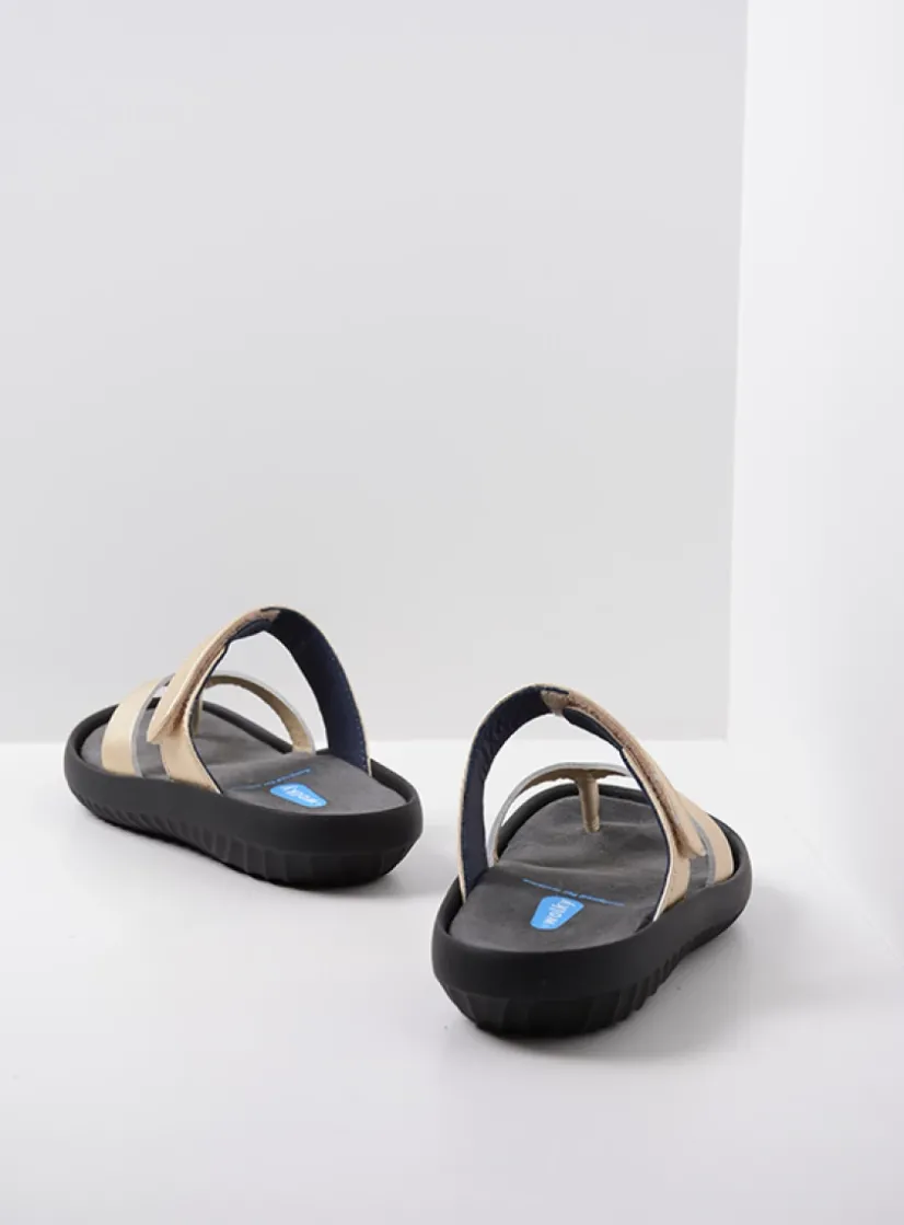 Wolky Tahiti - goud leer<DAMES Slippers