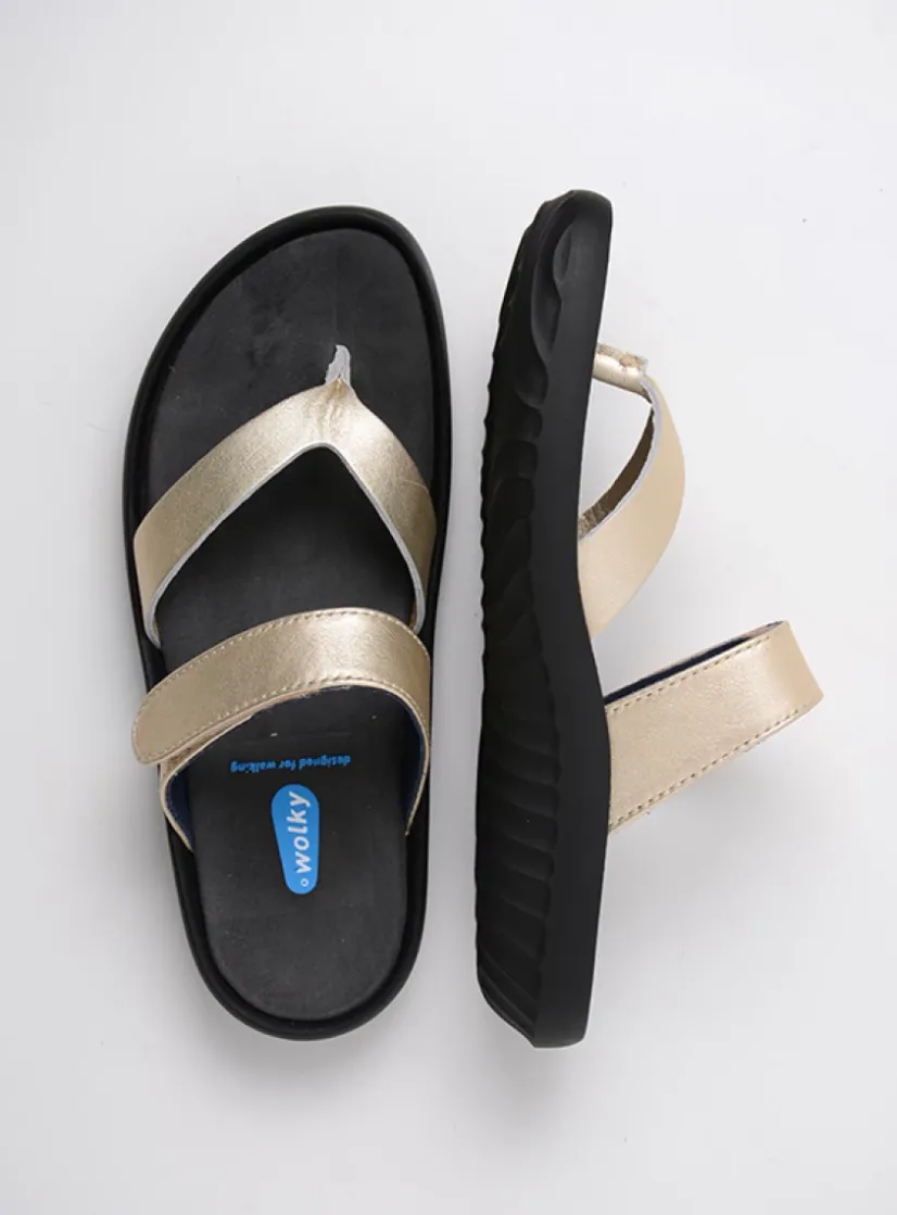 Wolky Tahiti - goud leer<DAMES Slippers