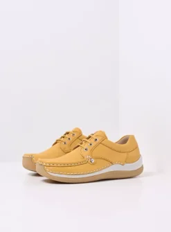 Wolky Taranta - amber leer<DAMES Lage Veterschoenen|Sneakers
