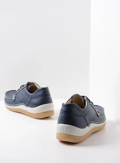 Wolky Taranta - blauw leer<DAMES Lage Veterschoenen|Sneakers