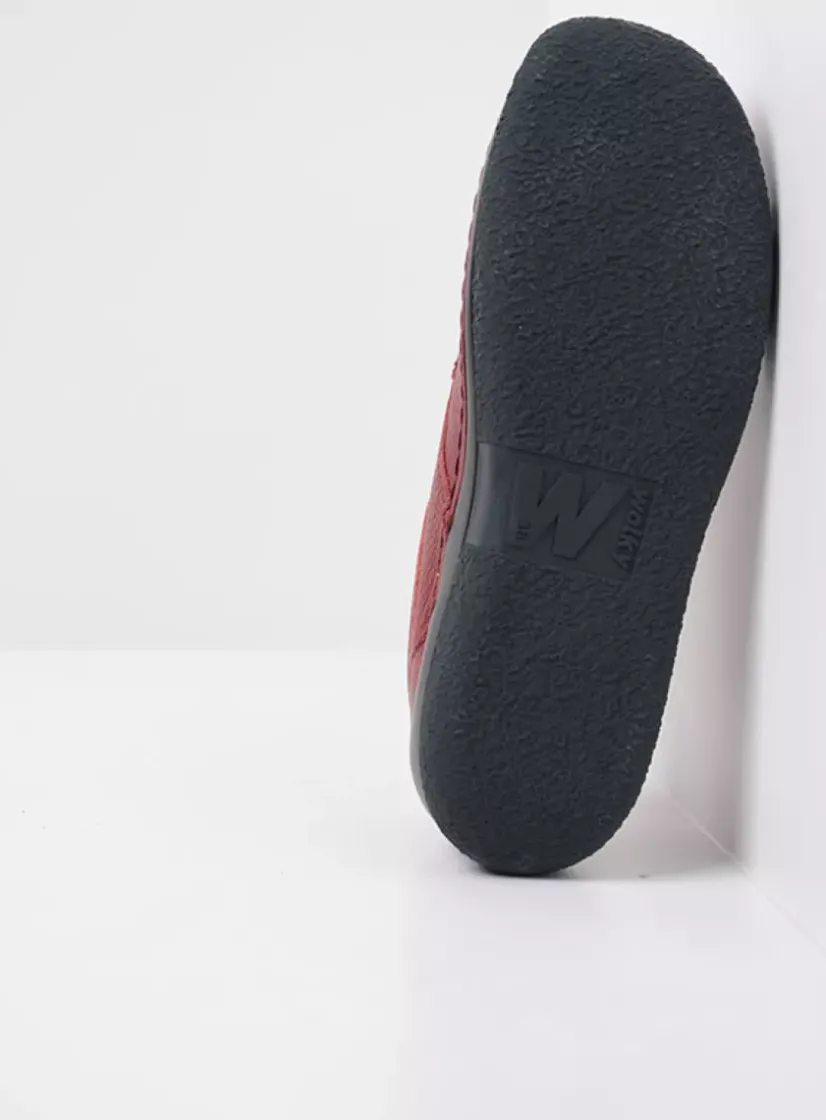 Wolky Taranta - bordeauxrood leer<DAMES Lage Veterschoenen|Sneakers