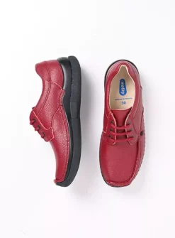 Wolky Taranta - bordeauxrood leer<DAMES Lage Veterschoenen|Sneakers