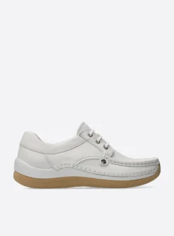 Wolky Taranta - creme wit leer<DAMES Lage Veterschoenen|Sneakers