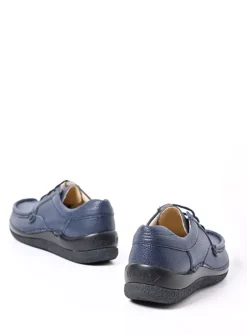 Wolky Taranta - donkerblauw leer<DAMES Lage Veterschoenen|Sneakers