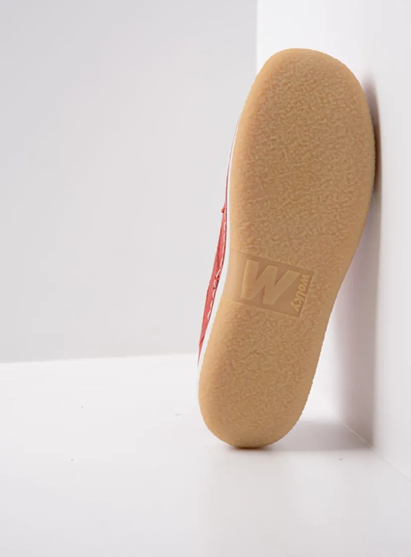 Wolky Taranta - rood leer<DAMES Lage Veterschoenen|Sneakers
