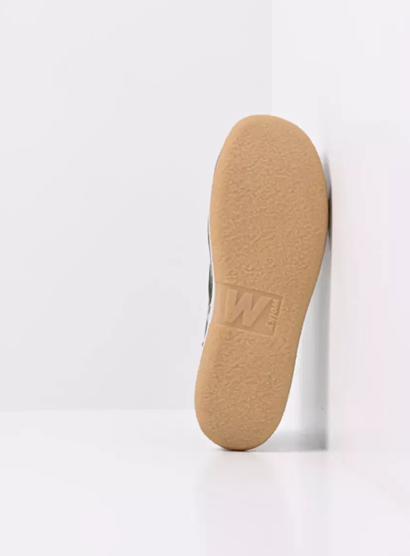 Wolky Taranta - saliegroen leer<DAMES Lage Veterschoenen|Sneakers
