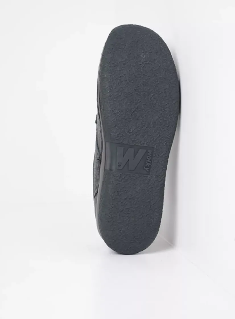 Wolky Taranta - zwart leer<DAMES Lage Veterschoenen|Sneakers