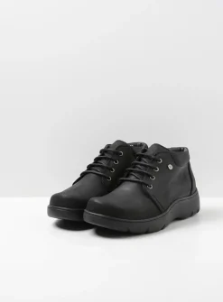 Wolky Tarda XW-WR - zwart nubuck<DAMES Hoge Veterschoenen|Herfst/Winter