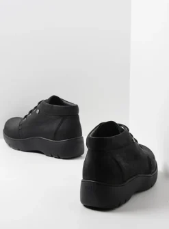 Wolky Tarda XW-WR - zwart nubuck<DAMES Hoge Veterschoenen|Herfst/Winter