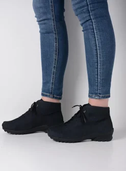 Wolky Teton - blauw nubuck<DAMES Hoge Veterschoenen|Herfst/Winter