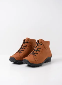 Wolky Teton - cognac nubuck<DAMES Hoge Veterschoenen|Herfst/Winter