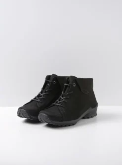 Wolky Teton - zwart nubuck<DAMES Hoge Veterschoenen|Herfst/Winter