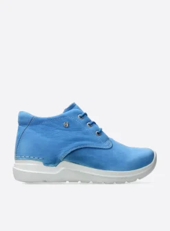 Wolky Truth DB - hemelsblauw nubuck<DAMES Hoge Veterschoenen|Wandelschoenen