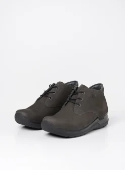 Wolky Truth HV - asfalt nubuck<DAMES Hoge Veterschoenen|Wandelschoenen