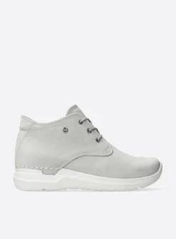 Wolky Truth HV - lichtgrijs nubuck<DAMES Hoge Veterschoenen|Wandelschoenen