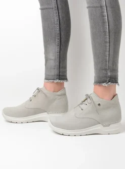 Wolky Truth HV - lichtgrijs nubuck<DAMES Hoge Veterschoenen|Wandelschoenen