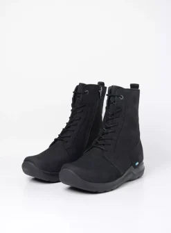 Wolky Viper - zwart nubuck<DAMES Hoge Veterschoenen|Veterlaarzen
