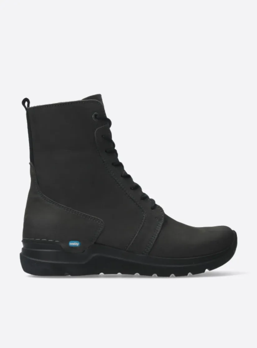 Wolky Viper HV - asfalt nubuck<DAMES Hoge Veterschoenen|Veterlaarzen