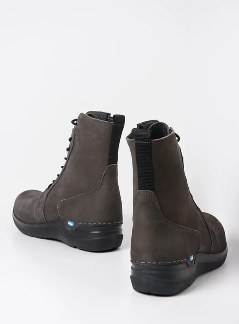 Wolky Viper HV - asfalt nubuck<DAMES Hoge Veterschoenen|Veterlaarzen