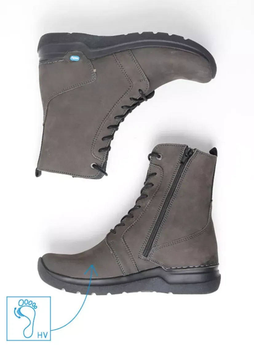 Wolky Viper HV - asfalt nubuck<DAMES Hoge Veterschoenen|Veterlaarzen